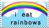 i eat rainbows stamp